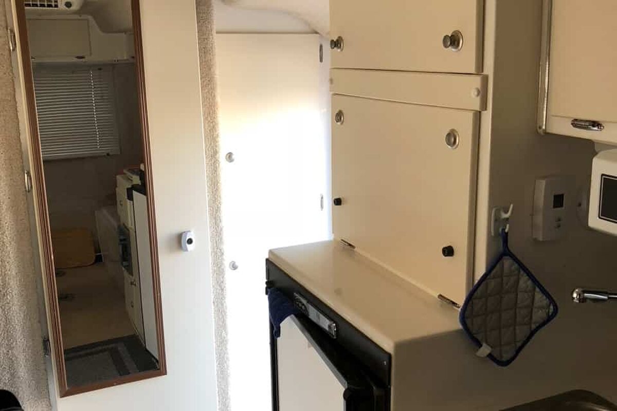 Painted doors and Birch plywood table — project photograph from The Handy Camper